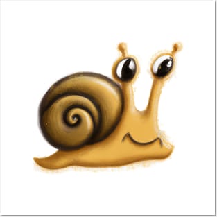 Cute Snail Drawing Posters and Art
